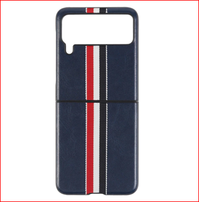 Fashion stripe Cross pattern Leather Case for Samsung Galaxy Z Flip 3