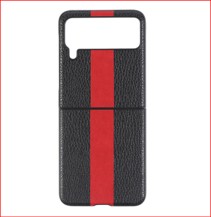 Fashion stripe Cross pattern Leather Case for Samsung Galaxy Z Flip 3