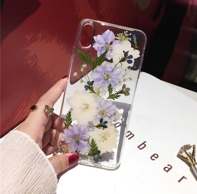 Real Pressed Dried Flowers Cover Case for iPhone 15 14 13 12 11 ProMax