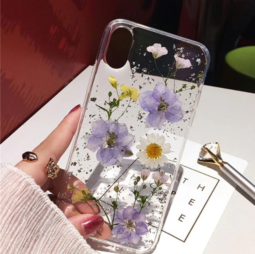 Dried Flower Cover Case for Apple iPhone 14 13 12 11 Pro Max Plus Mini