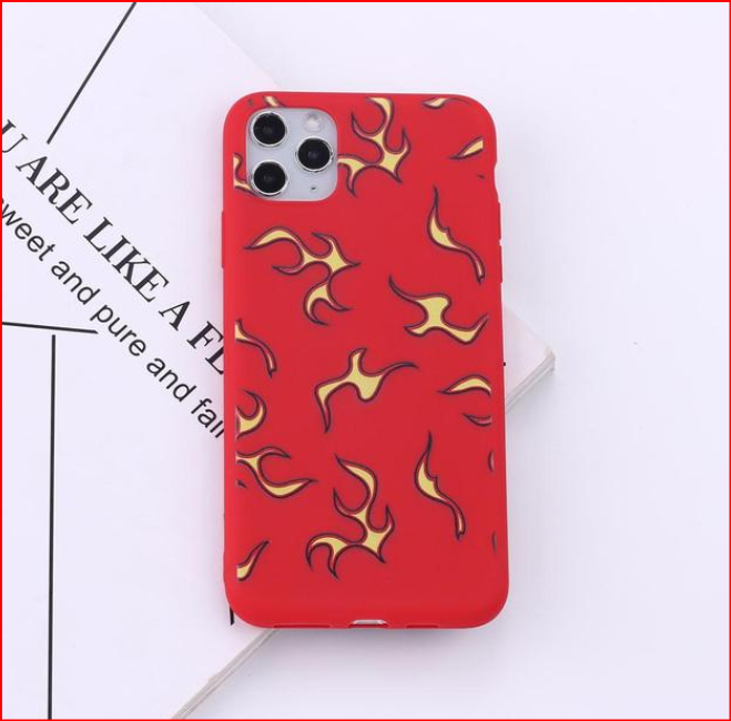 Flame Fire Silicone Cover Case for Apple iPhone 14 13 12 Pro Max Mini