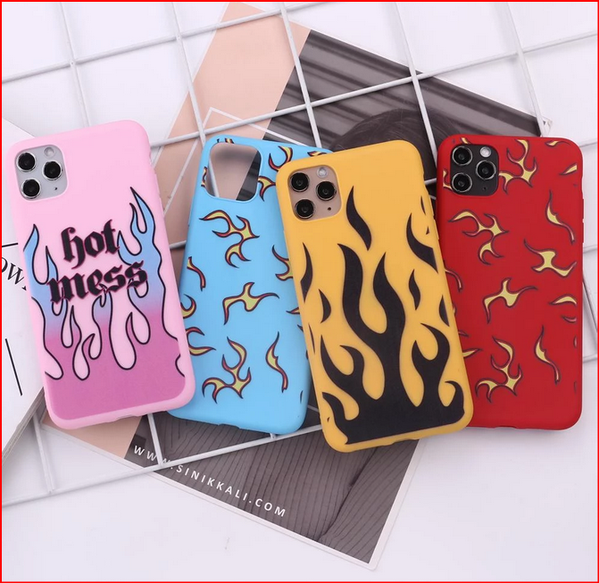 Flame Fire Silicone Cover Case for Apple iPhone 14 13 12 Pro Max Mini