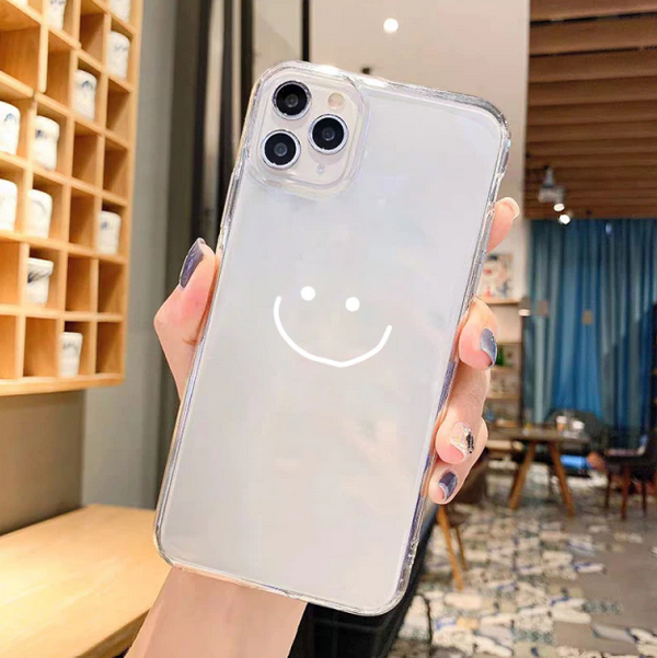 Cute Smile Transparent Case for Apple iPhone 14 13 12 11 Pro Max Mini