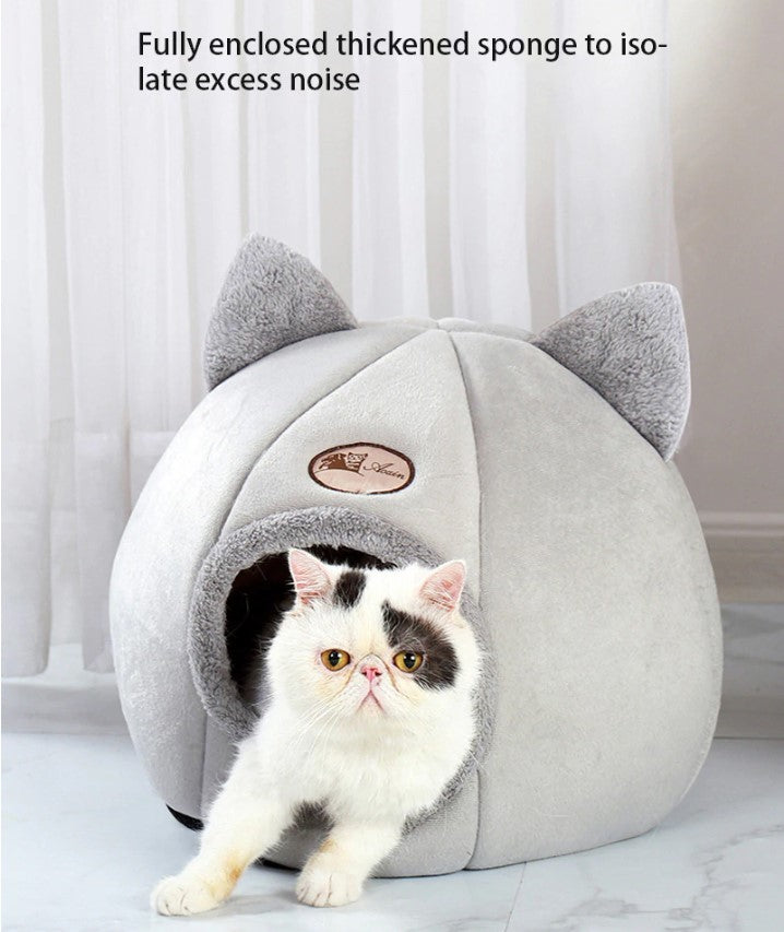 Cozy Winter Luxury & Comfortable House Bed Small Medium Cat Dog Pet