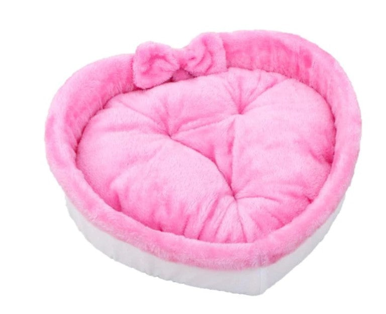 Comfort  Heart-shaped Cat Dog Bed Warm Sleep Long Soft Luxury Cushion