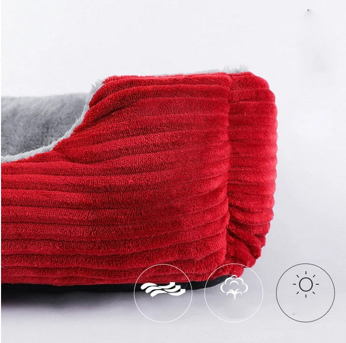 Luxury Comfortable Rectangle Dog Bed Sleeping Pet Cat Warm Sofa Winter