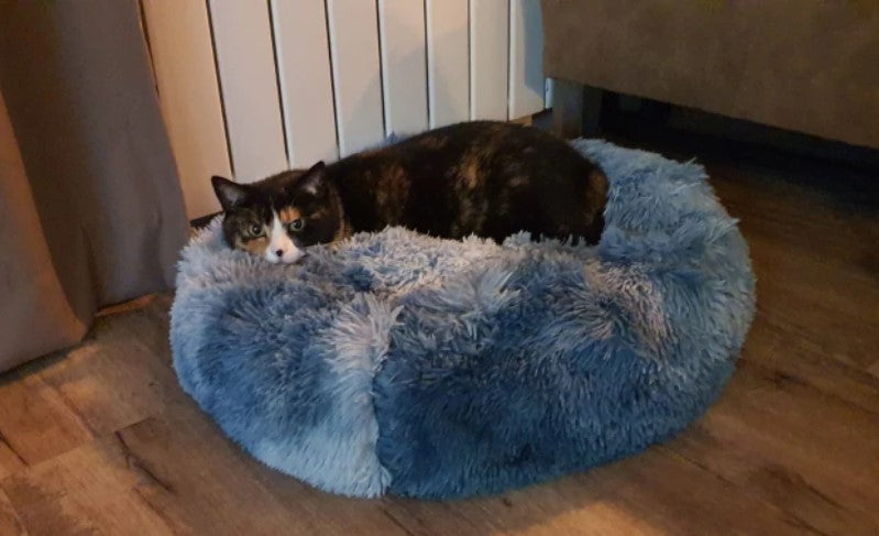 Soft Round Plush Luxury Comfortable Bed Dog Cat Pet Winter Warm Sleep