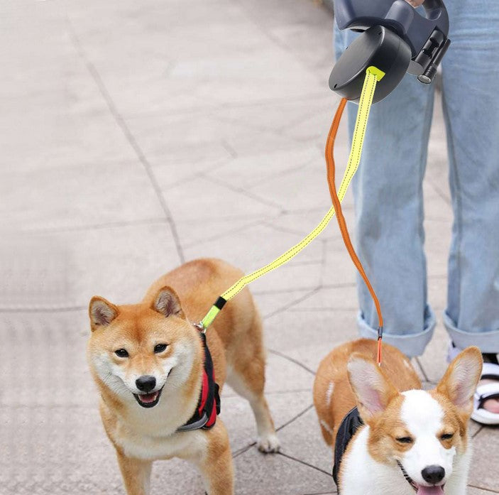 Etractable Dual Double Pet Leash Comfortable 2 Dog Walking Dog Supply