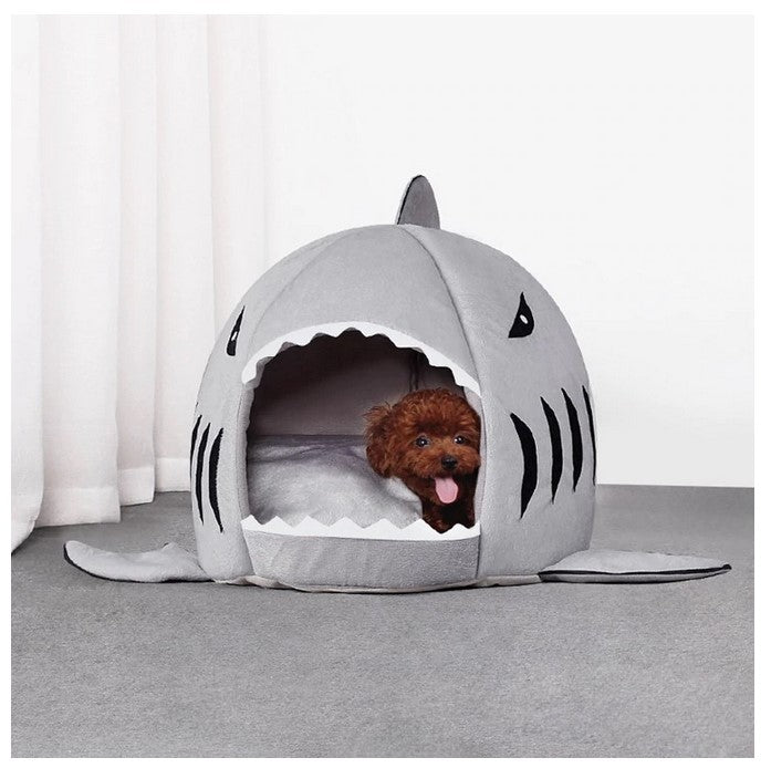 Cozy Cave Shark Shape Comfortable House Bed Small Medium Cat Dog Pet