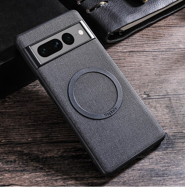 Cloth Pattern Wireless Charging Magnetic Case for Google Pixel 7 6 Pro