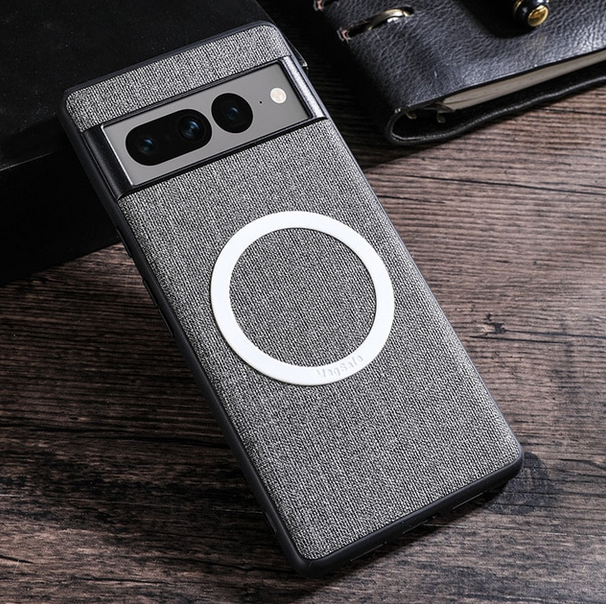 Cloth Pattern Wireless Charging Magnetic Case for Google Pixel 7 6 Pro