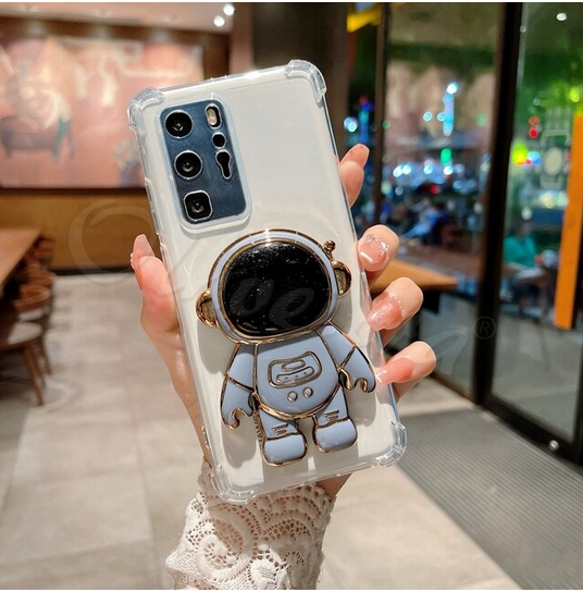 Astronaut Holder Transparent Cover Case for Google Pixel 7 Pro Pixel 4
