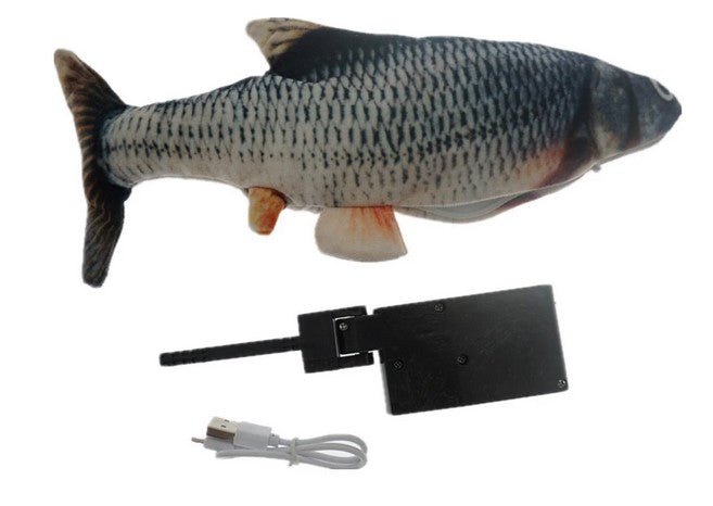 Funny&Fun 30CM Cat Fish USB Electric Charging Jumping Moving Fish Toy