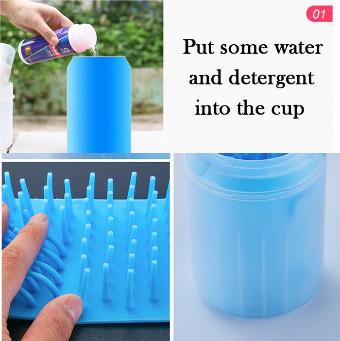 Dog Paw Cleaner Cup Soft Silicone Brush Easy Wash Foot Cleaning Bucket