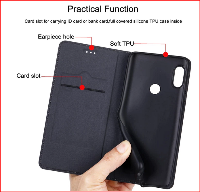 Leather Flip Wallet Card Holder Kickstand Cover Case for All New Vivo