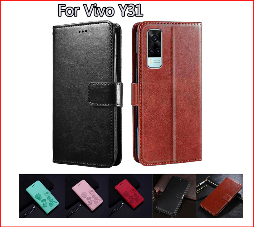Strap Flip Wallet Leather Protective Cover Case for Vivo Y31 2021
